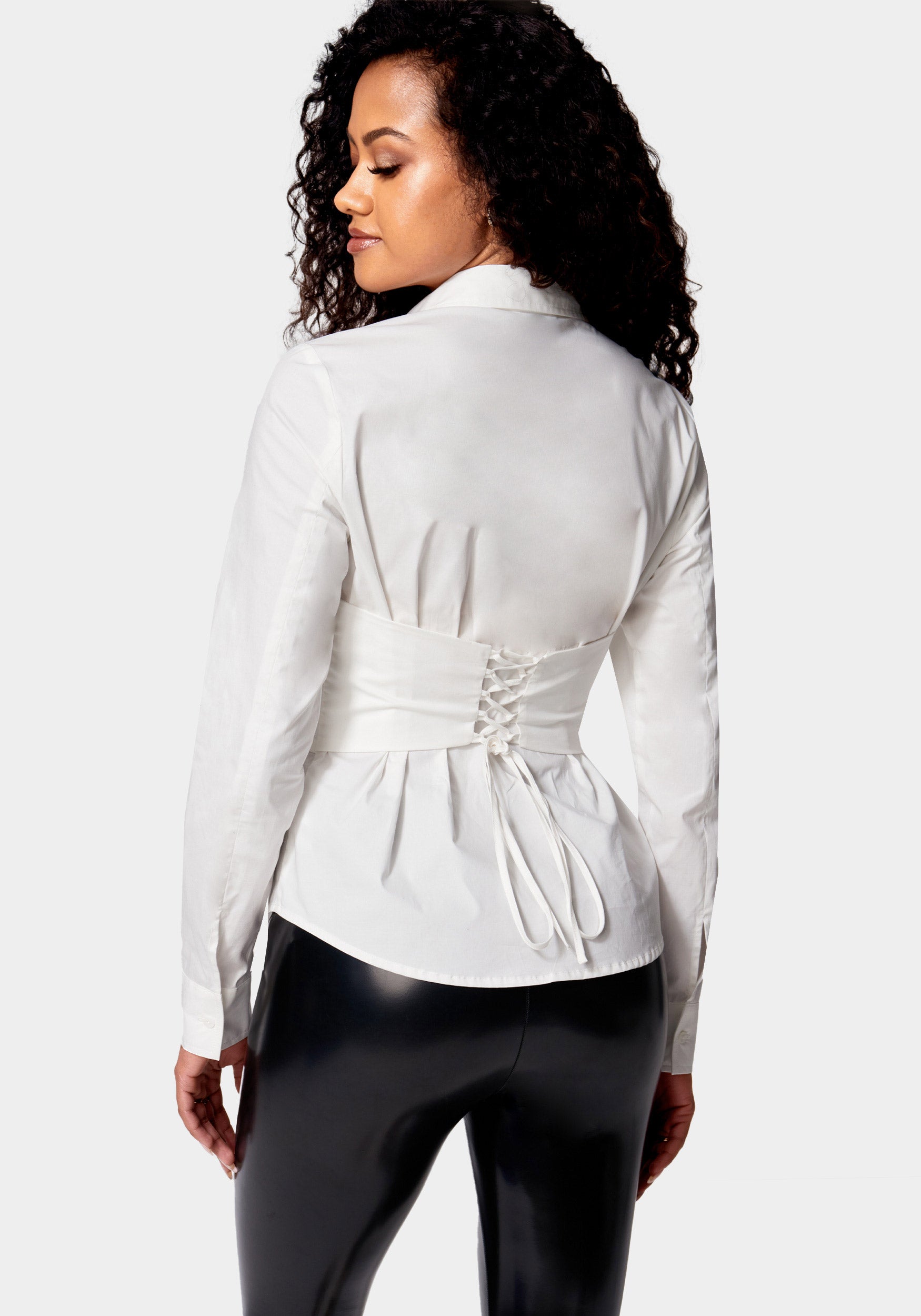 Poplin Bustier Illusion Blouse