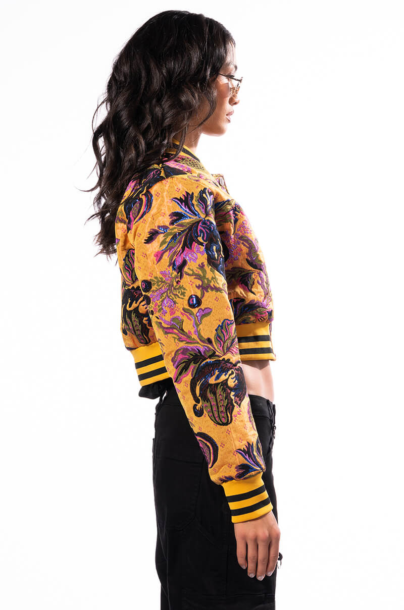 BROCADE TAPESTRY VARSITY BOMBER