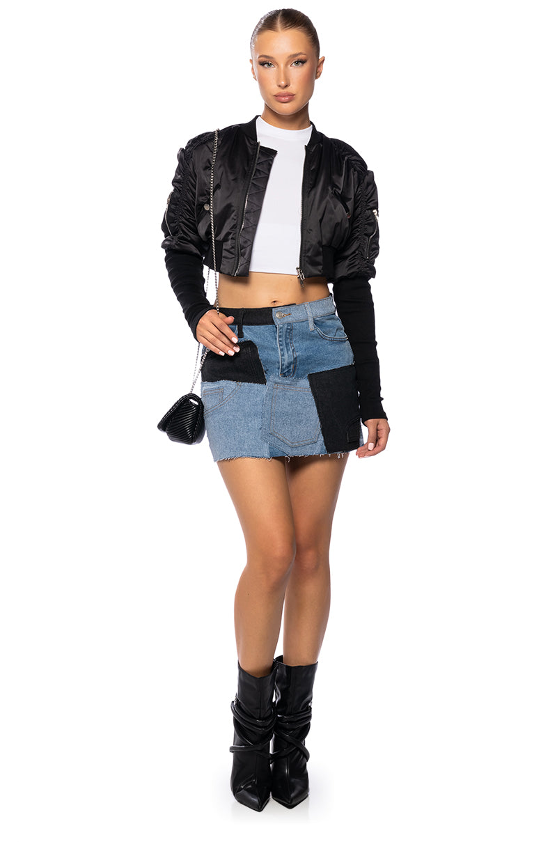 BABBS SKINNY ARM BOMBER JACKET