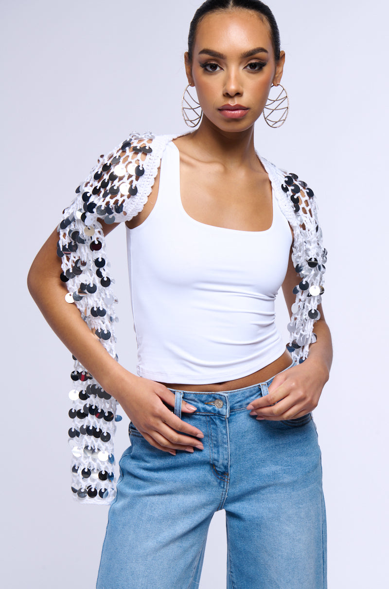 ARIEL SEQUIN KNIT BOLERO