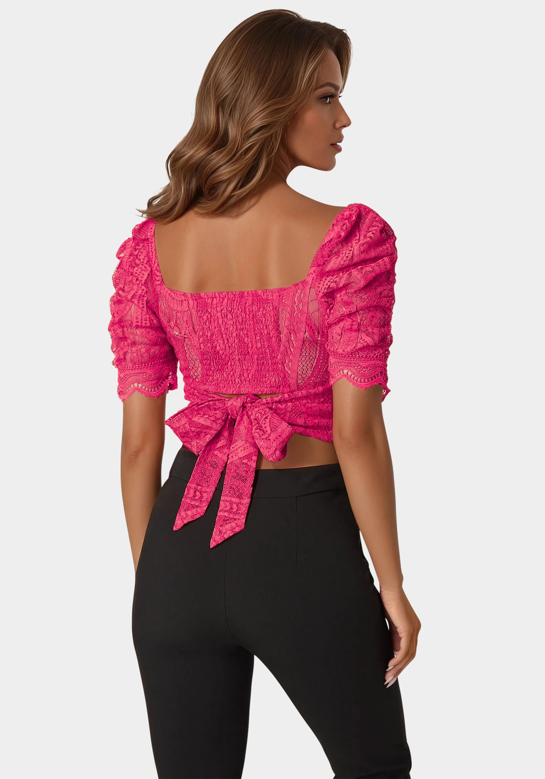 Puff Sleeve Lace Top