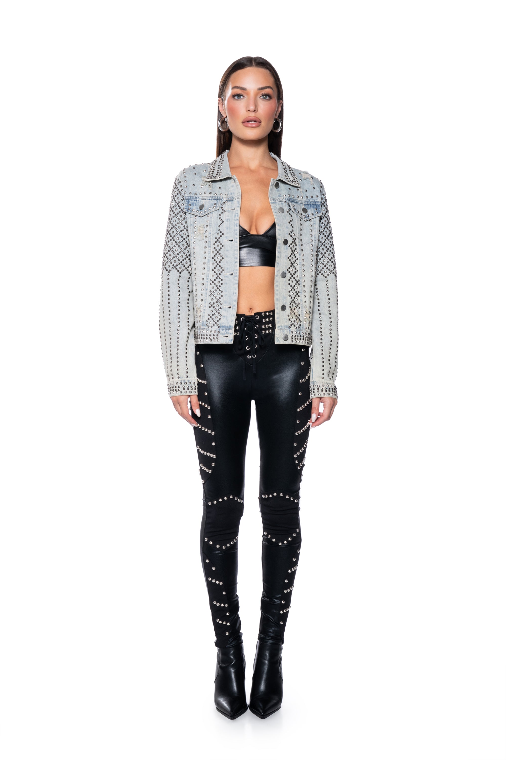 HEMATITE STUDDED DENIM JACKET