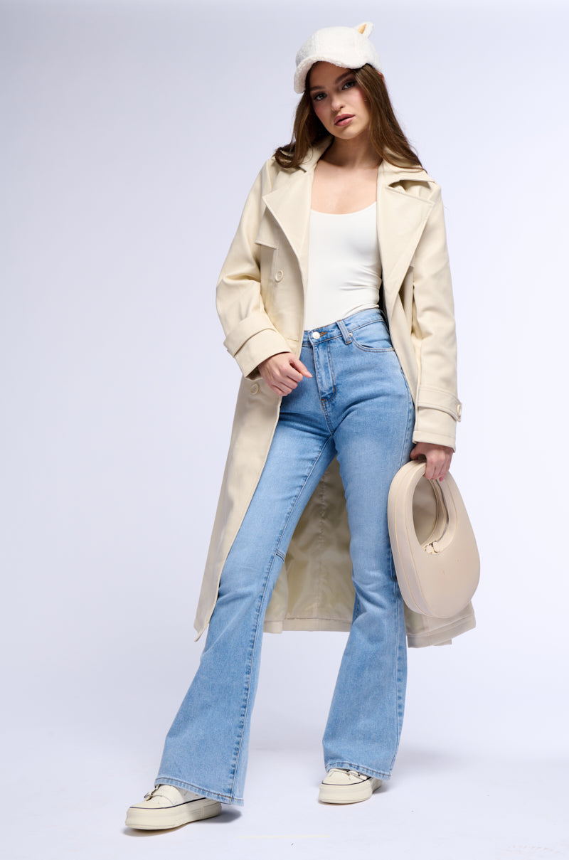 SANDO TAN PU TRENCH COAT