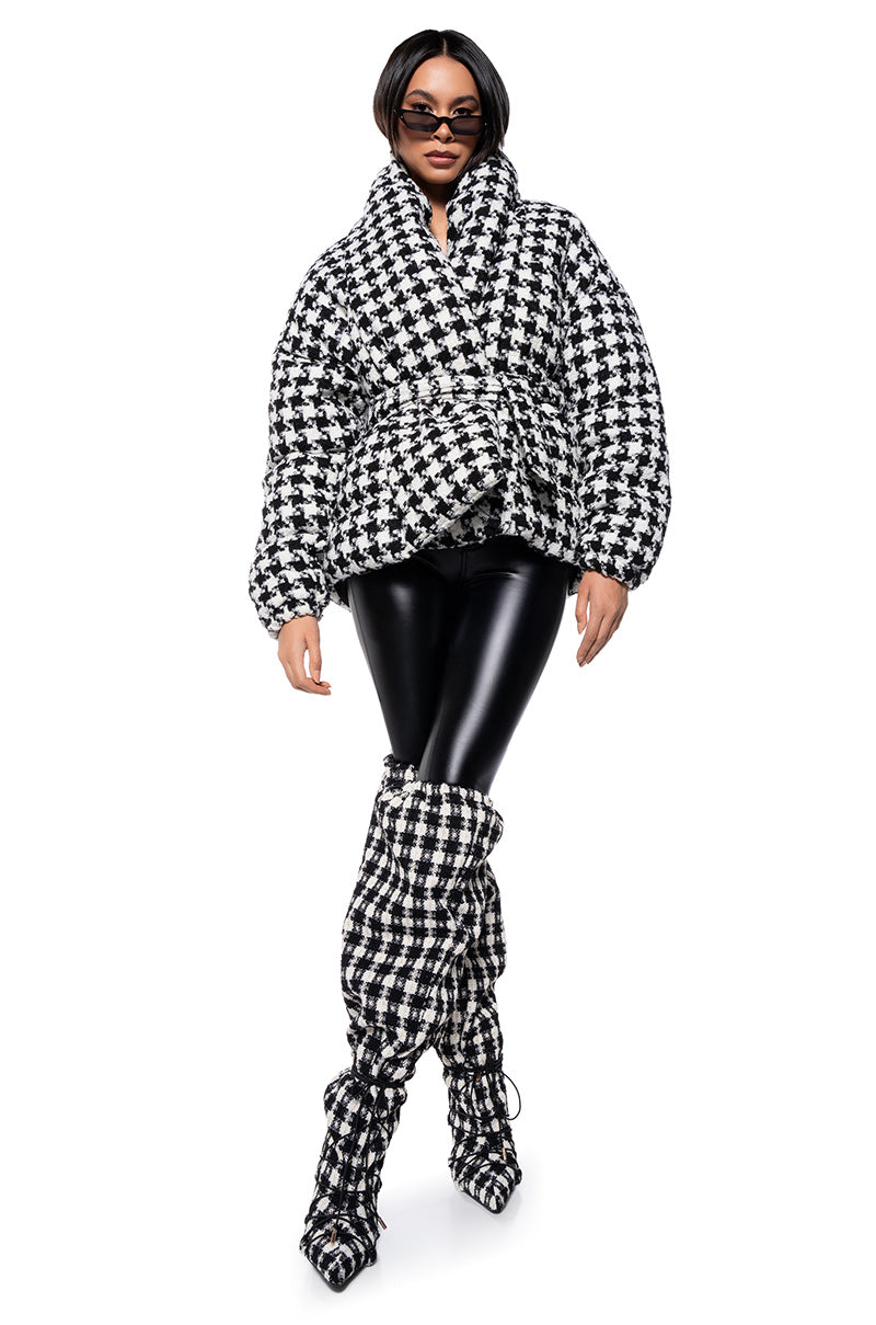 RIVE GAUCHE HOUNDSTOOTH PUFFER