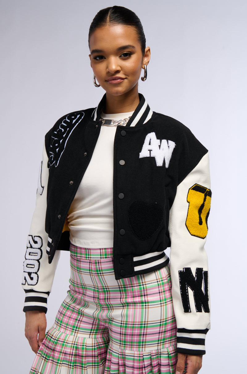 KEEP IT CLASSIC PATCH VARSITY JACKET