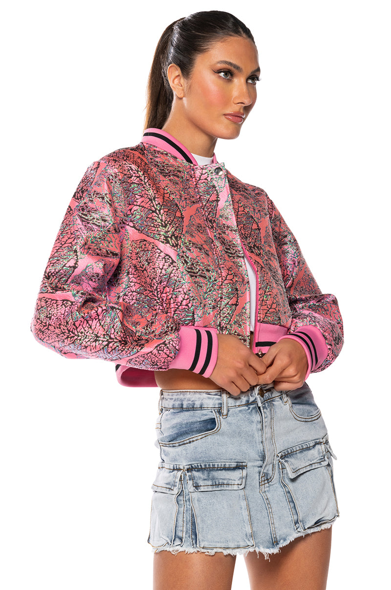 BROCADE TAPESTRY SPRING BOMBER