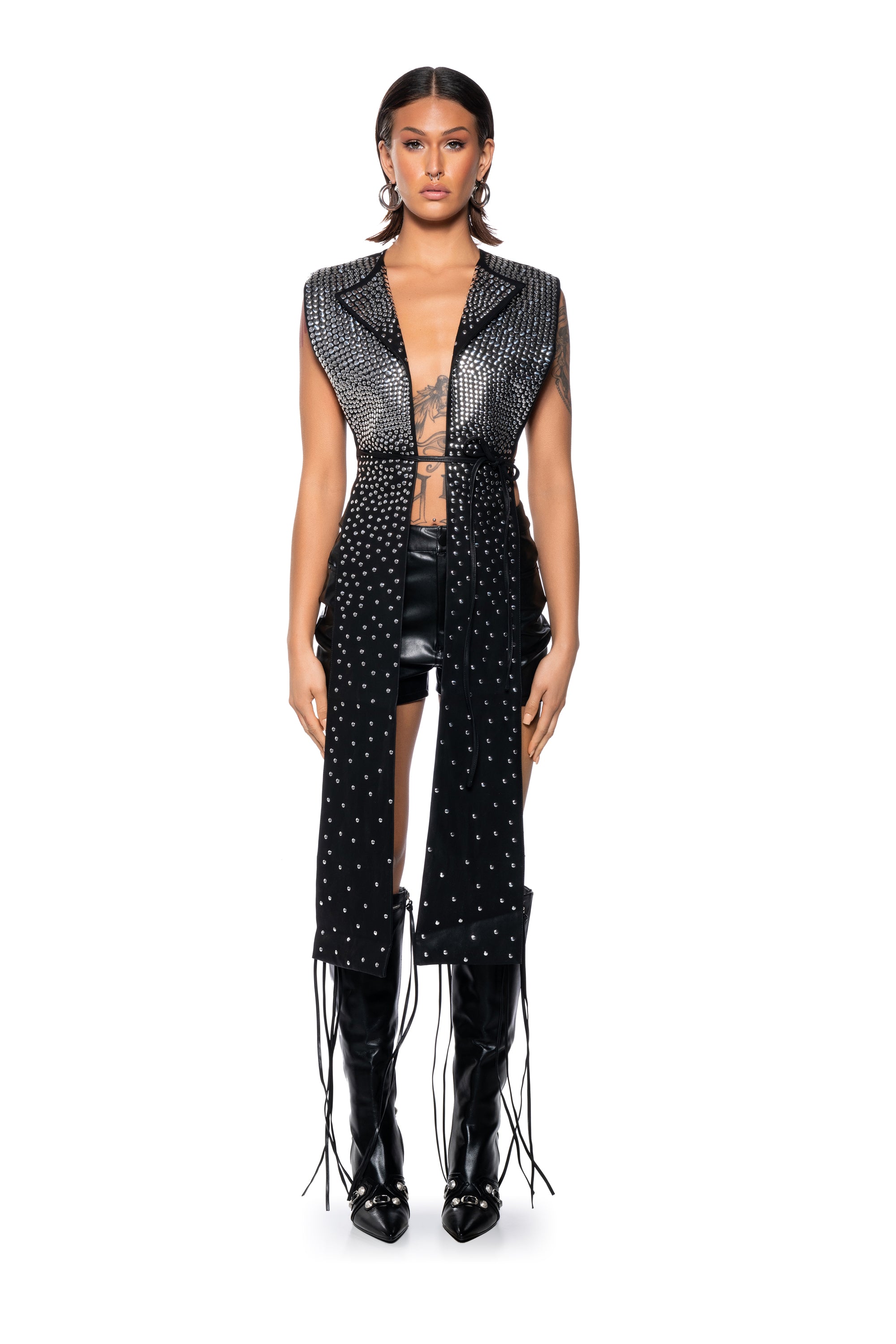 TALK TO ME STUD OPEN BACK VEST