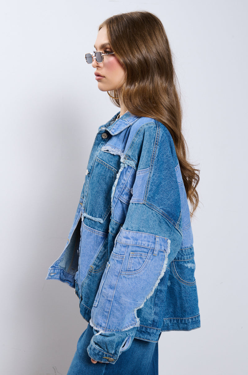 GEORGIA PATCHWORK DENIM JACKET