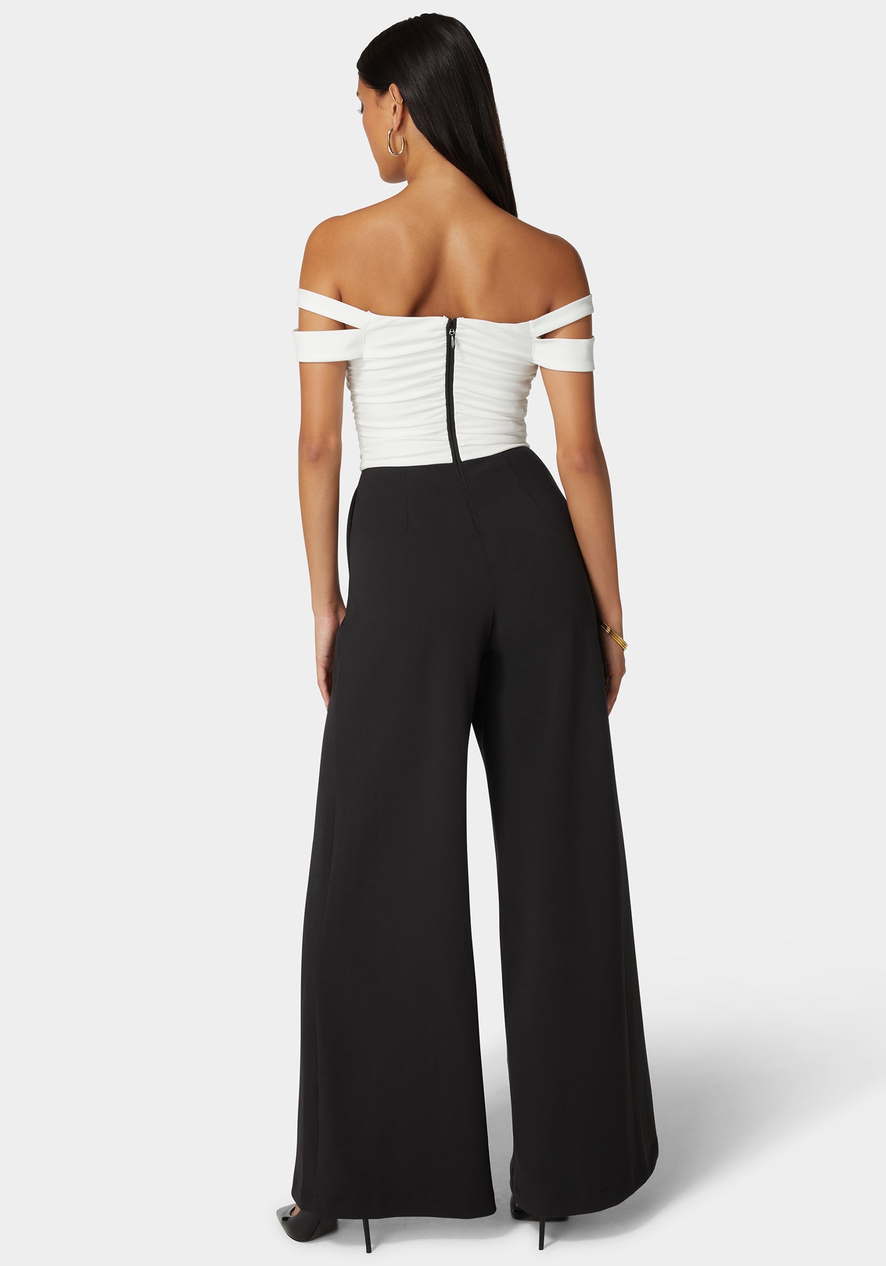 Off Shoulder Full Wide Leg Jumpsuit