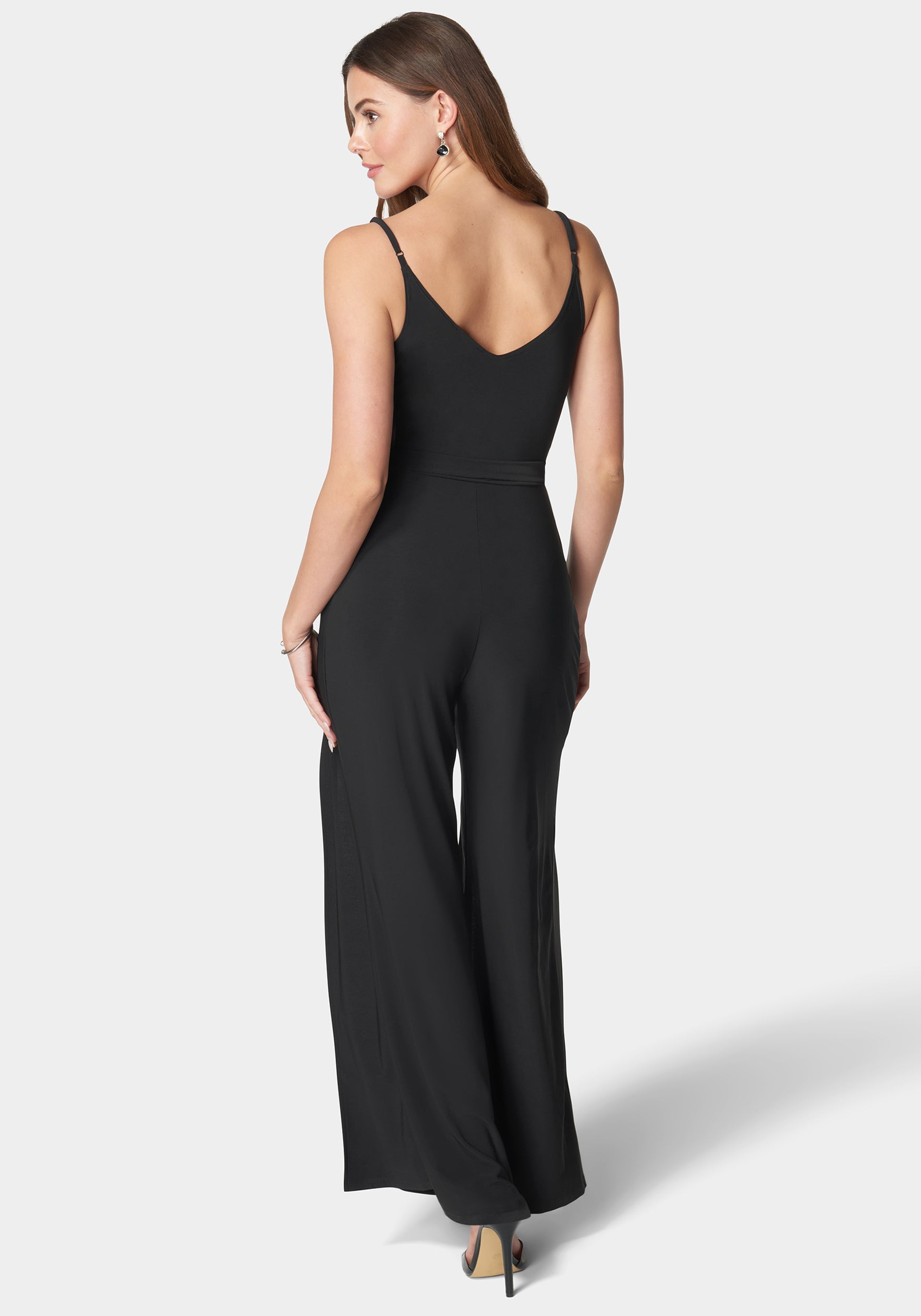 High Slit V-Neck Cami Strap Jumpsuit