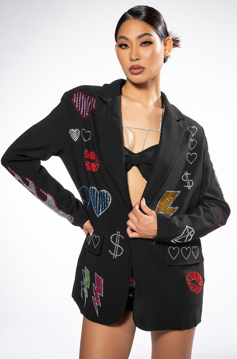 FLASHING LIGHTS EMBELLISHED BLAZER