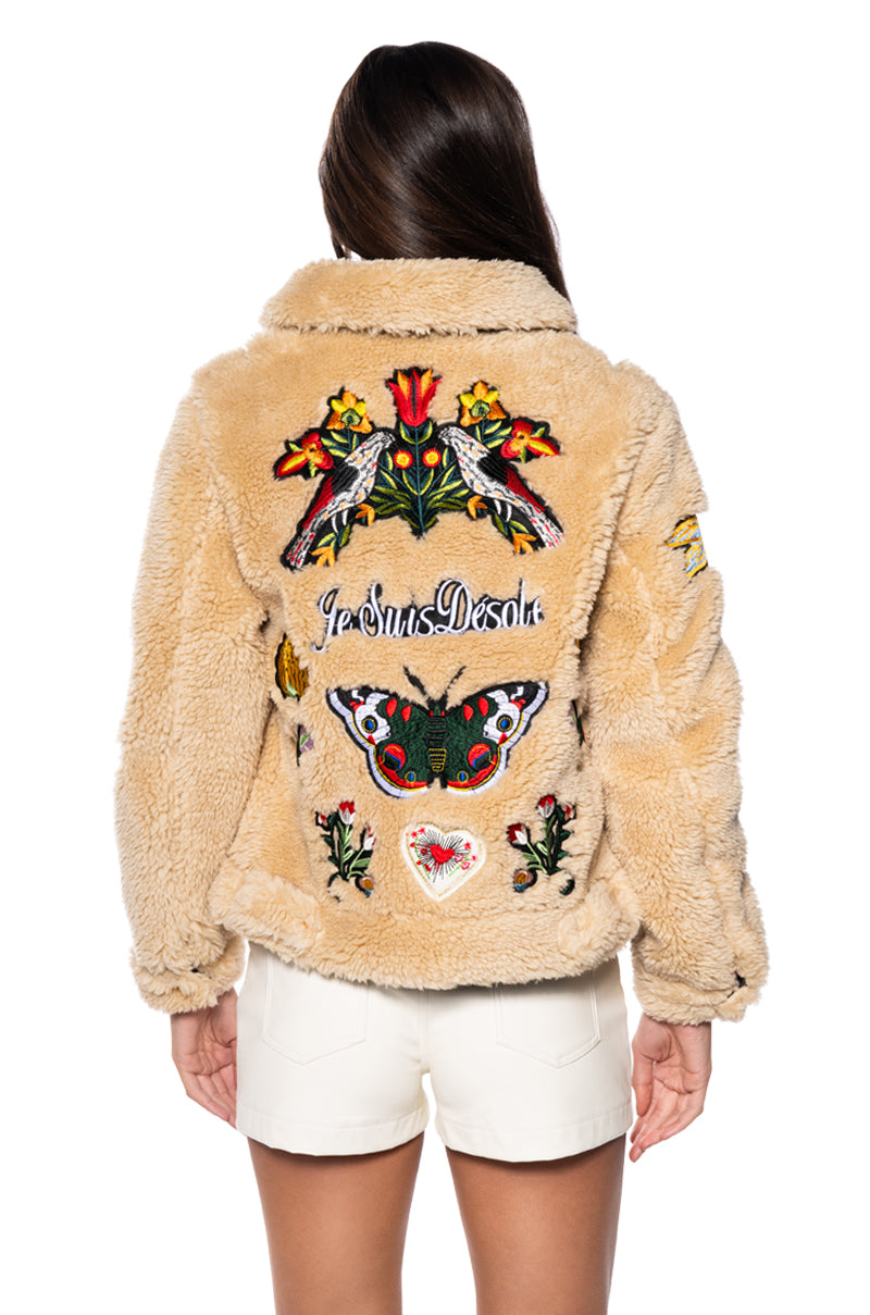 JESUIS FURRY BOMBER JACKET