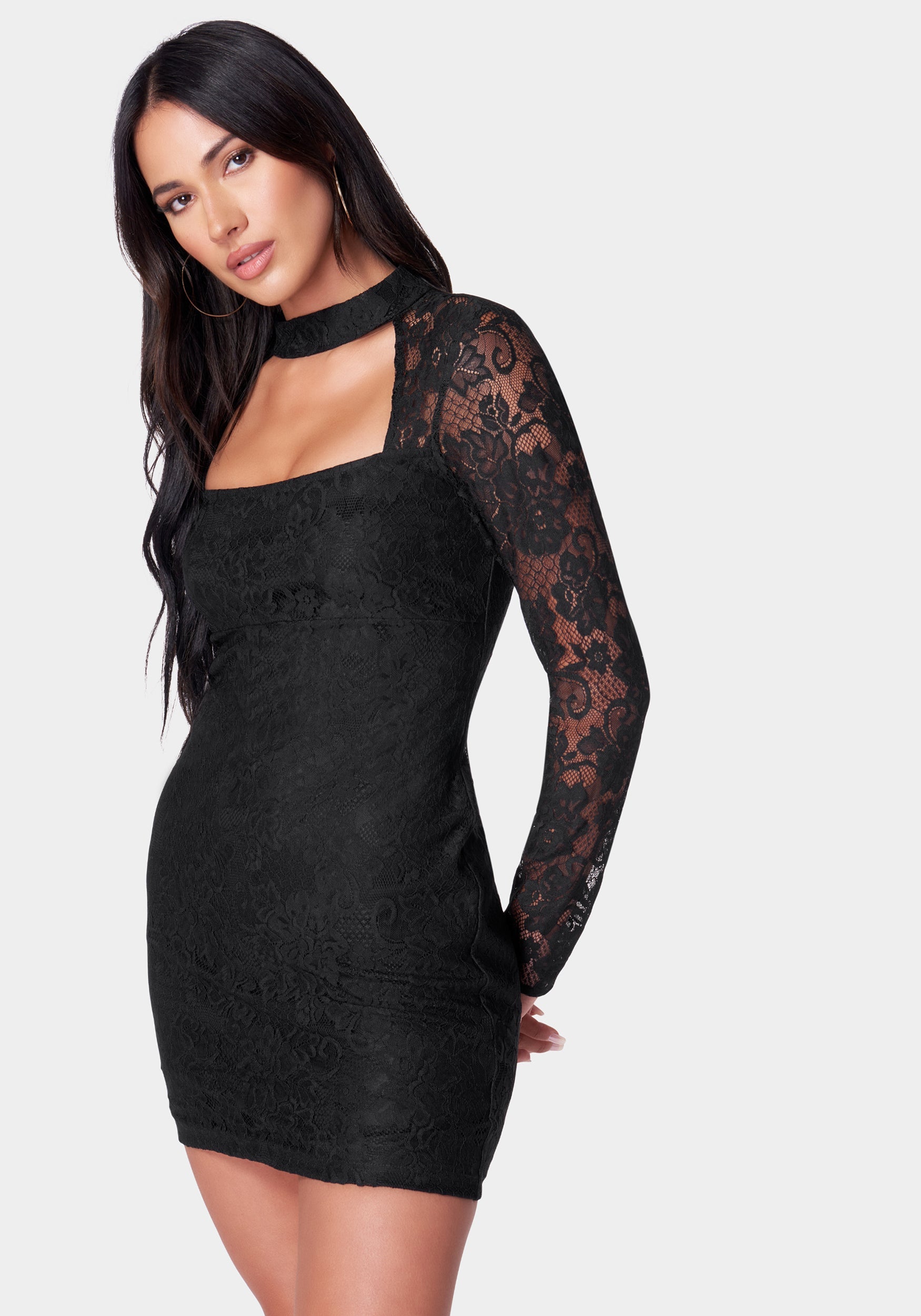 Long Sleeve Lace Mini Dress