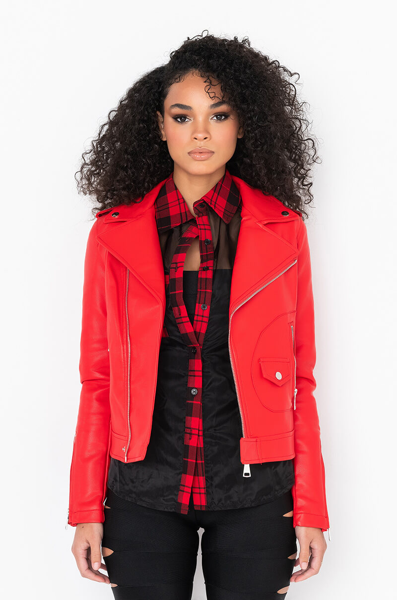 AZALEA WANG AUSSY BASIC MOTO JACKET