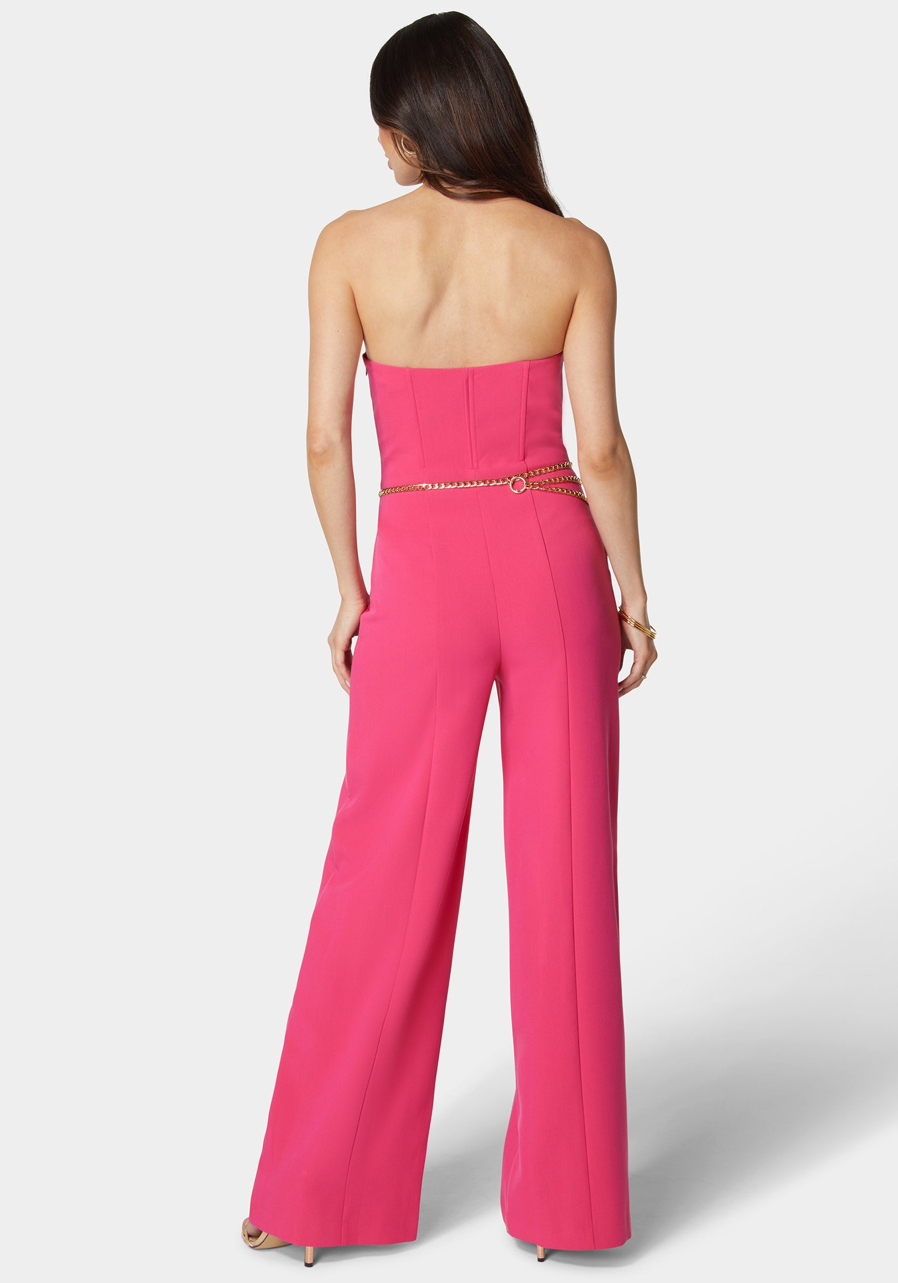 Scoop Neck Belted Palazzo Leg Jumpsuit