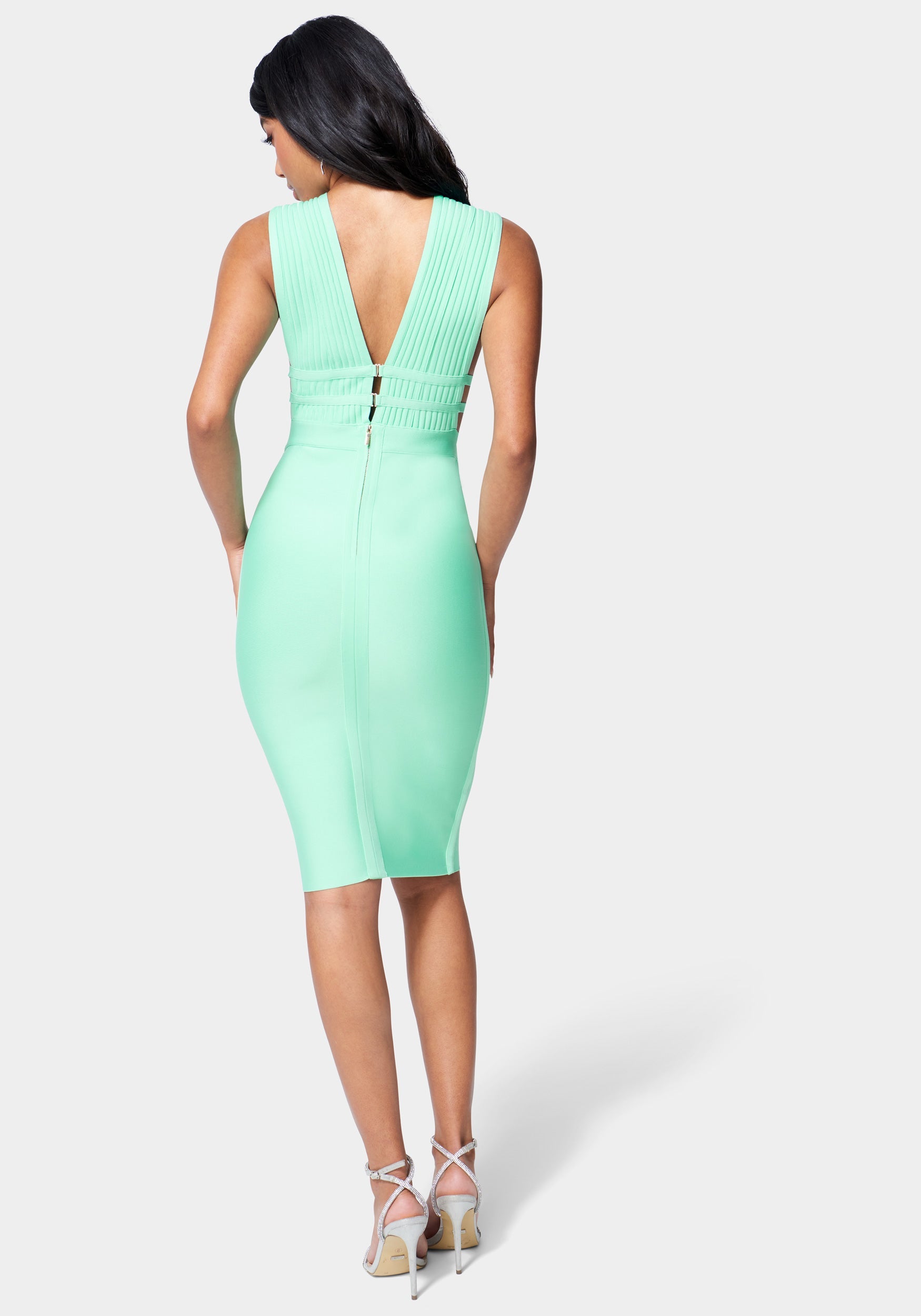 Plunge Neck Bandage Dress