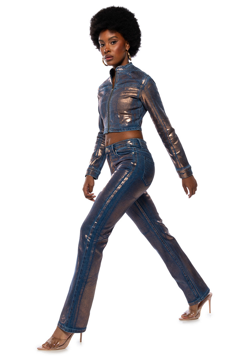 SHOW TIME METALLIC JEANS JACKET