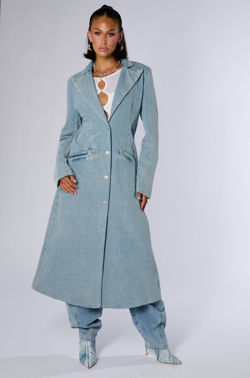 DIVINE TIMING DENIM TRENCH