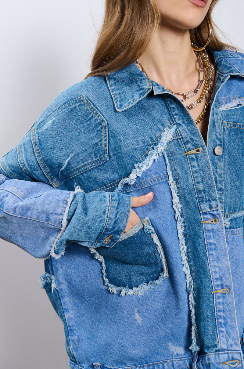 GEORGIA PATCHWORK DENIM JACKET