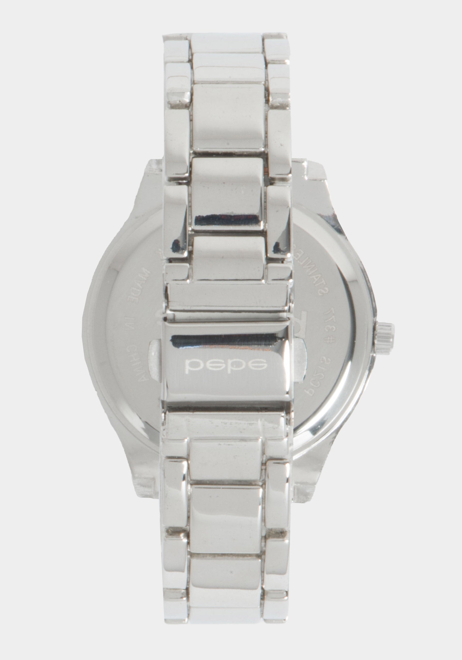 Silver Dial Crystal Bezel Watch