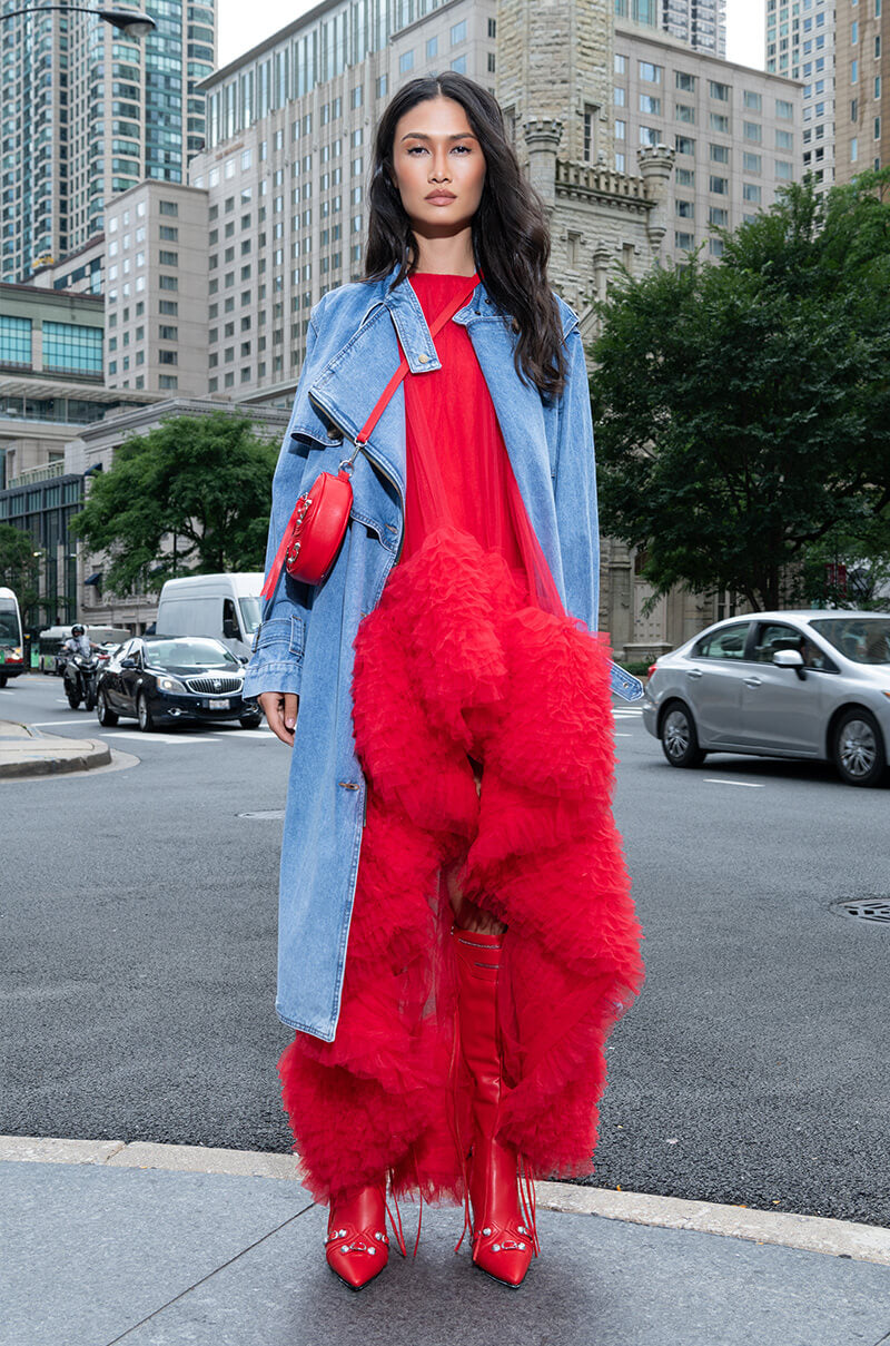 TOOK A WALK ON BLOOME DENIM TRENCH