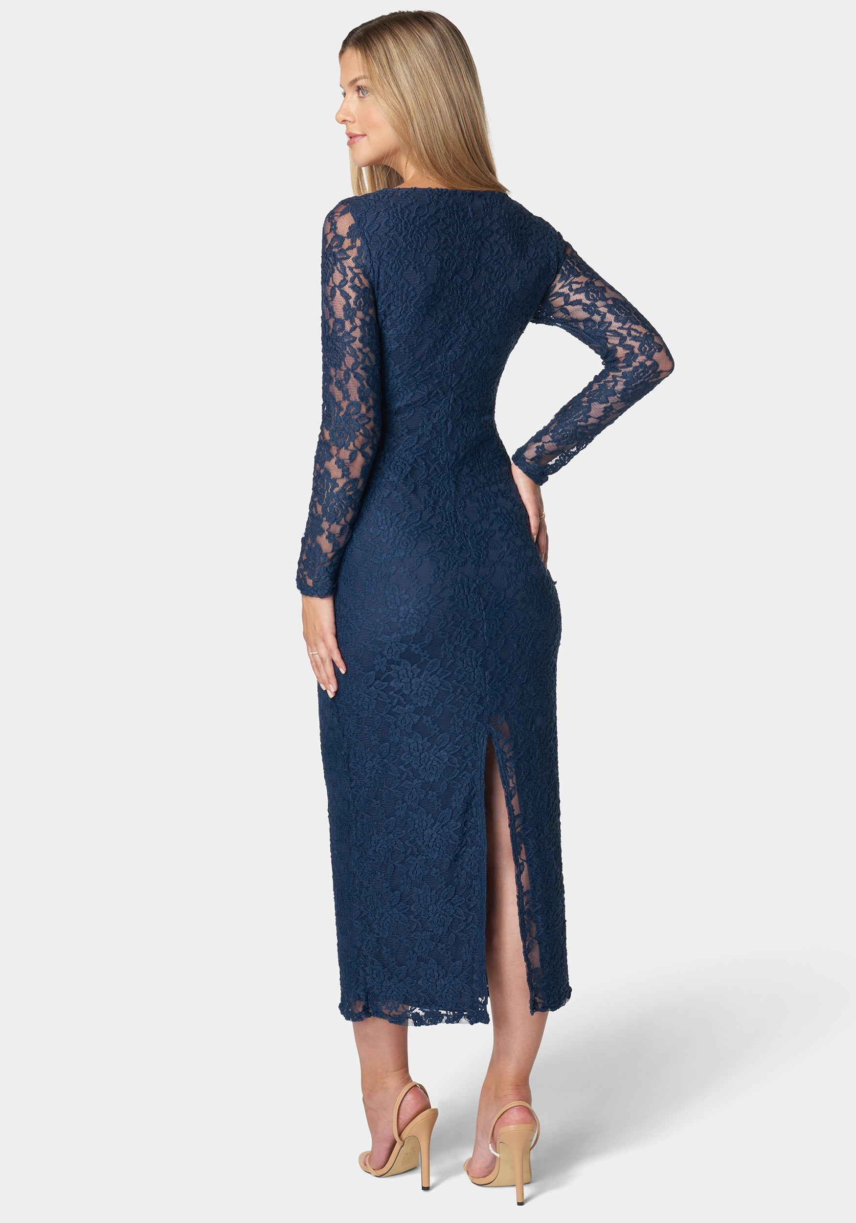 Viviana Square Neck Lace Maxi Dress