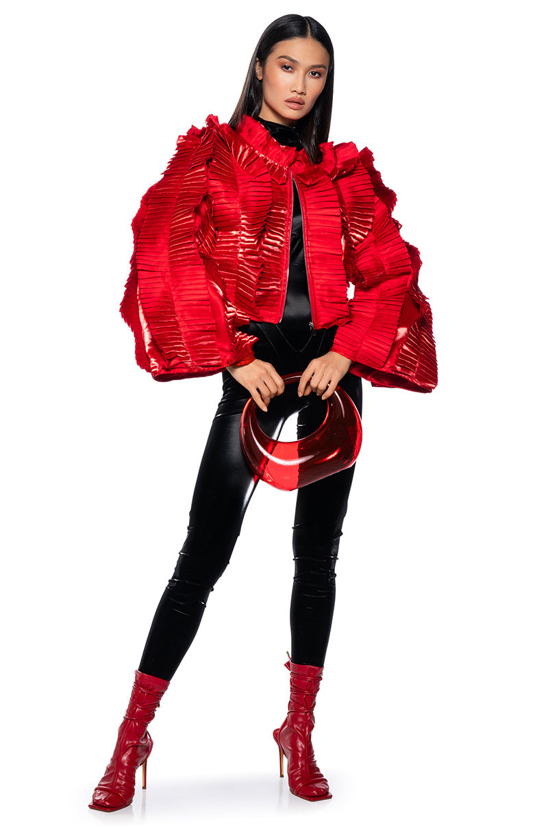 ONE NIGHT RUFFLE ZP UP BOMBER