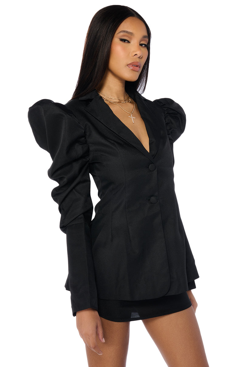 TUSCAN HOLIDAY PUFF SHOULDER BLAZER