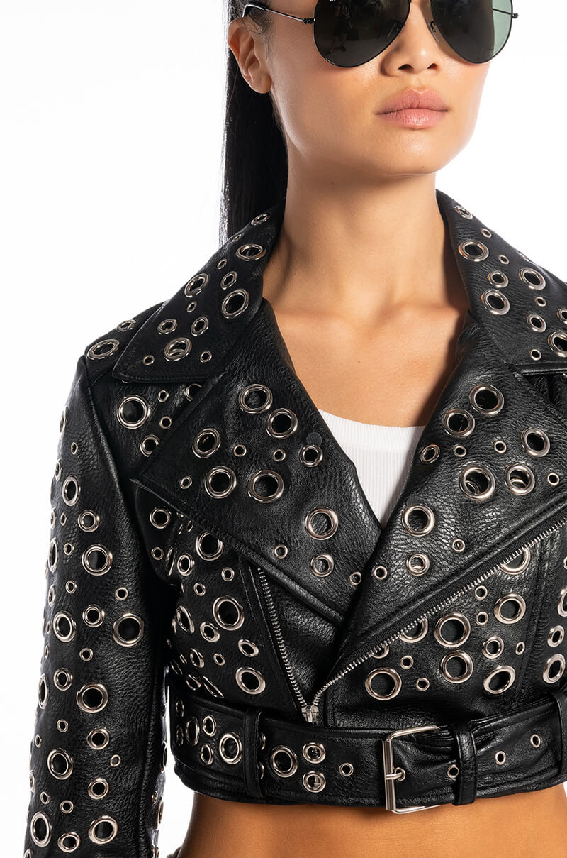 ALL ABOUT THE GROMMETS MOTO JACKET