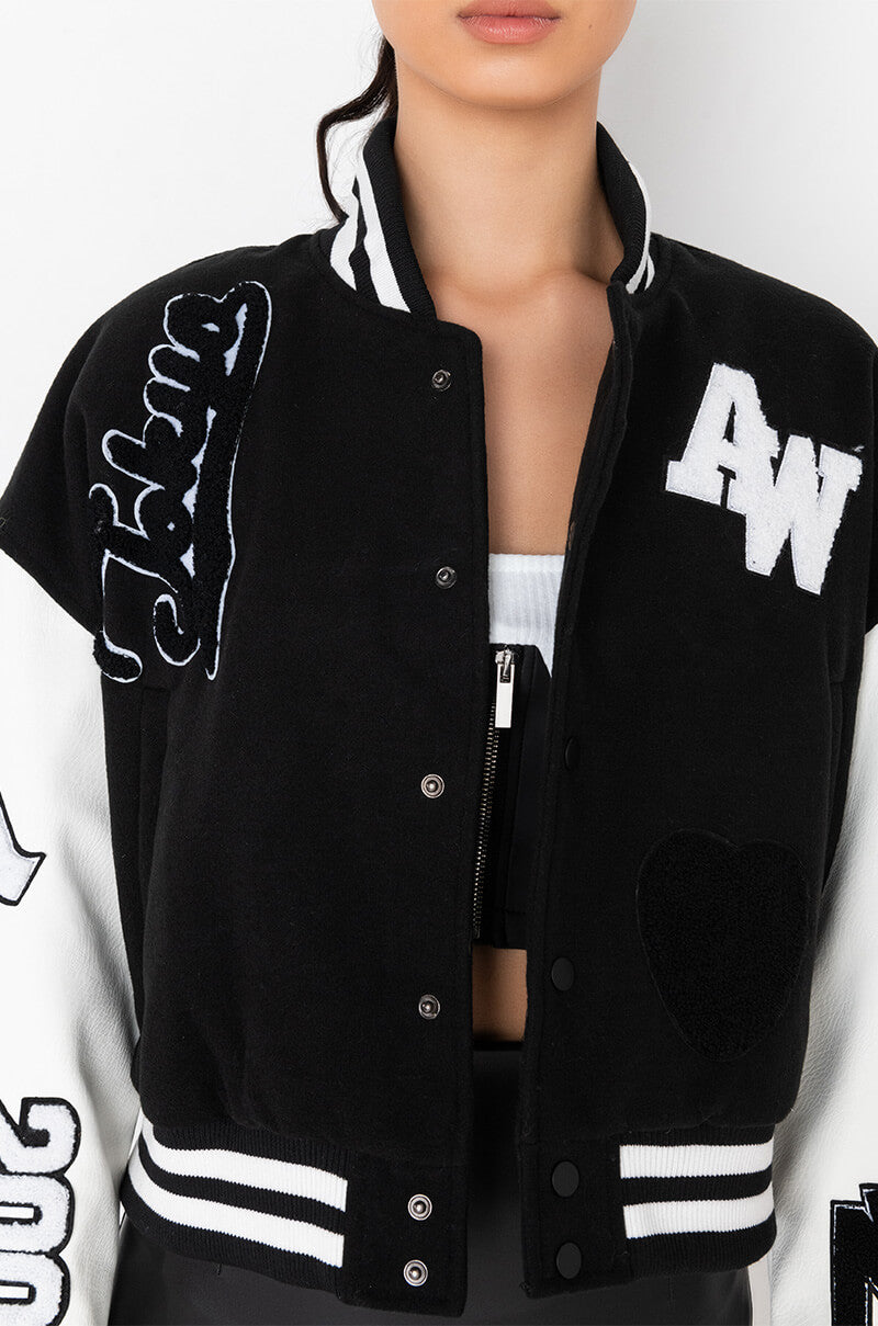 KEEP IT CLASSIC PATCH VARSITY JACKET