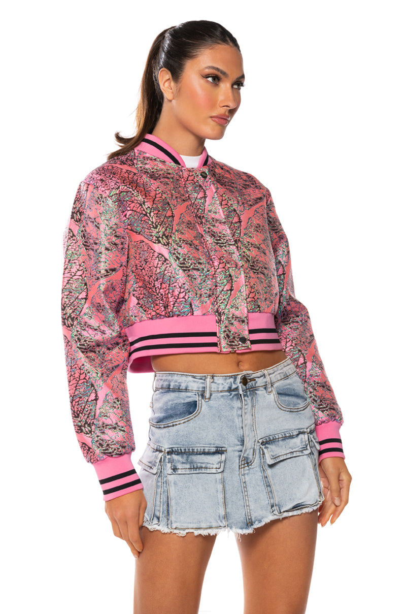 BROCADE TAPESTRY SPRING BOMBER