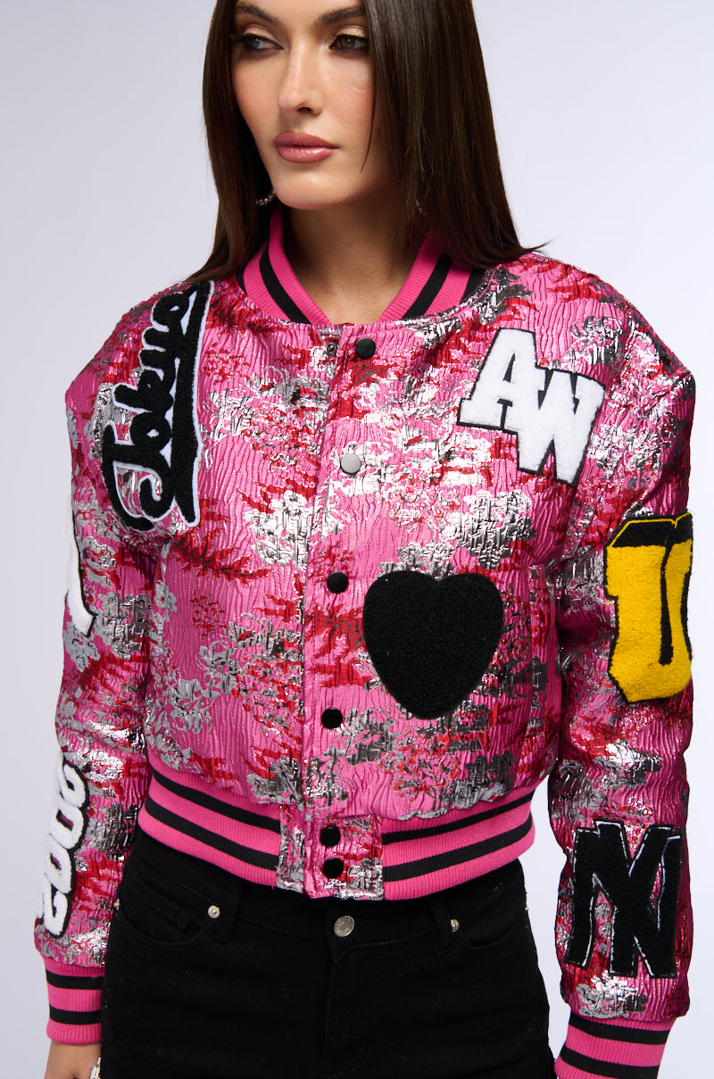 JACQUARD VARSITY BOMBER