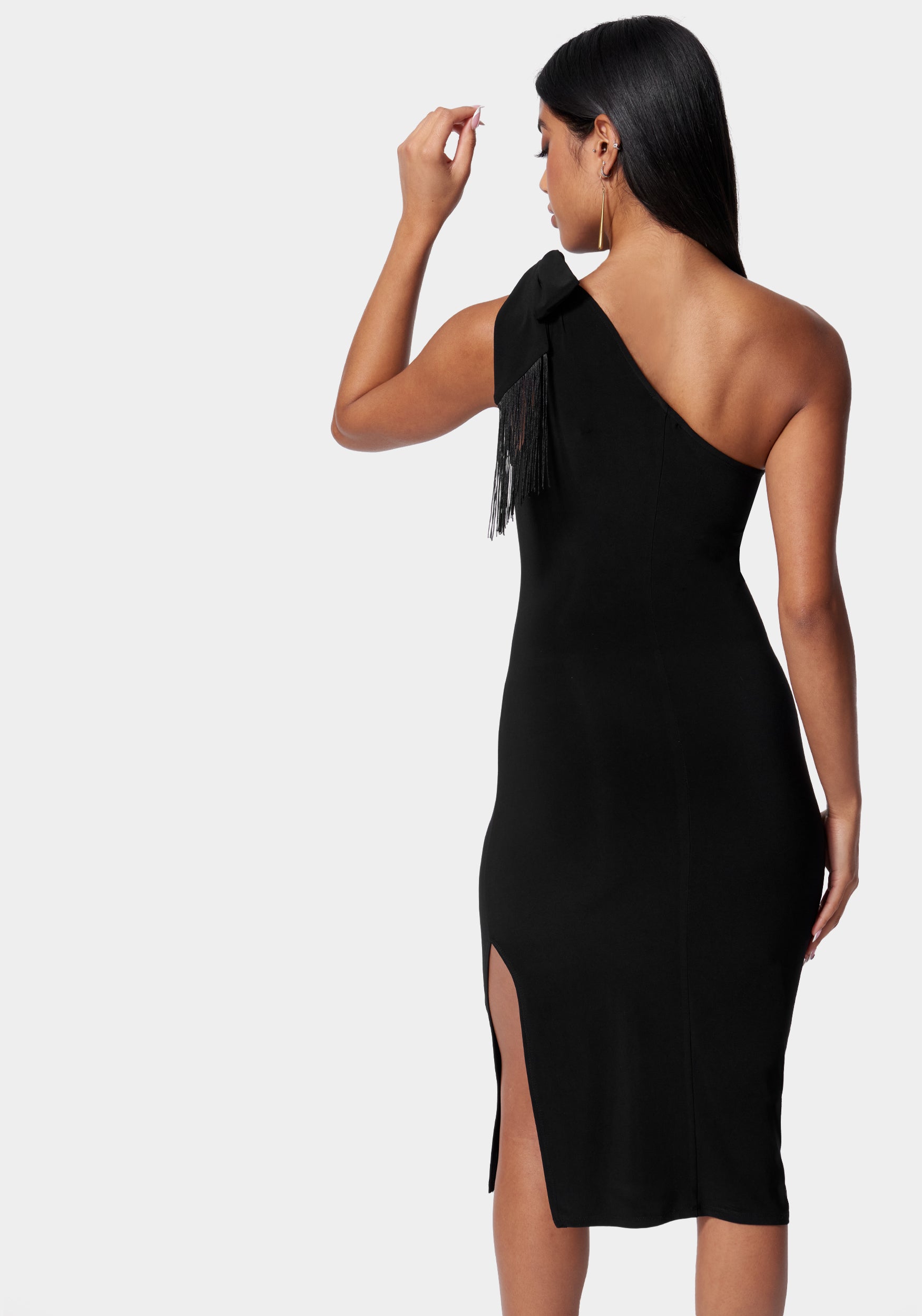 One Shoulder Fringe Bodycon Dress