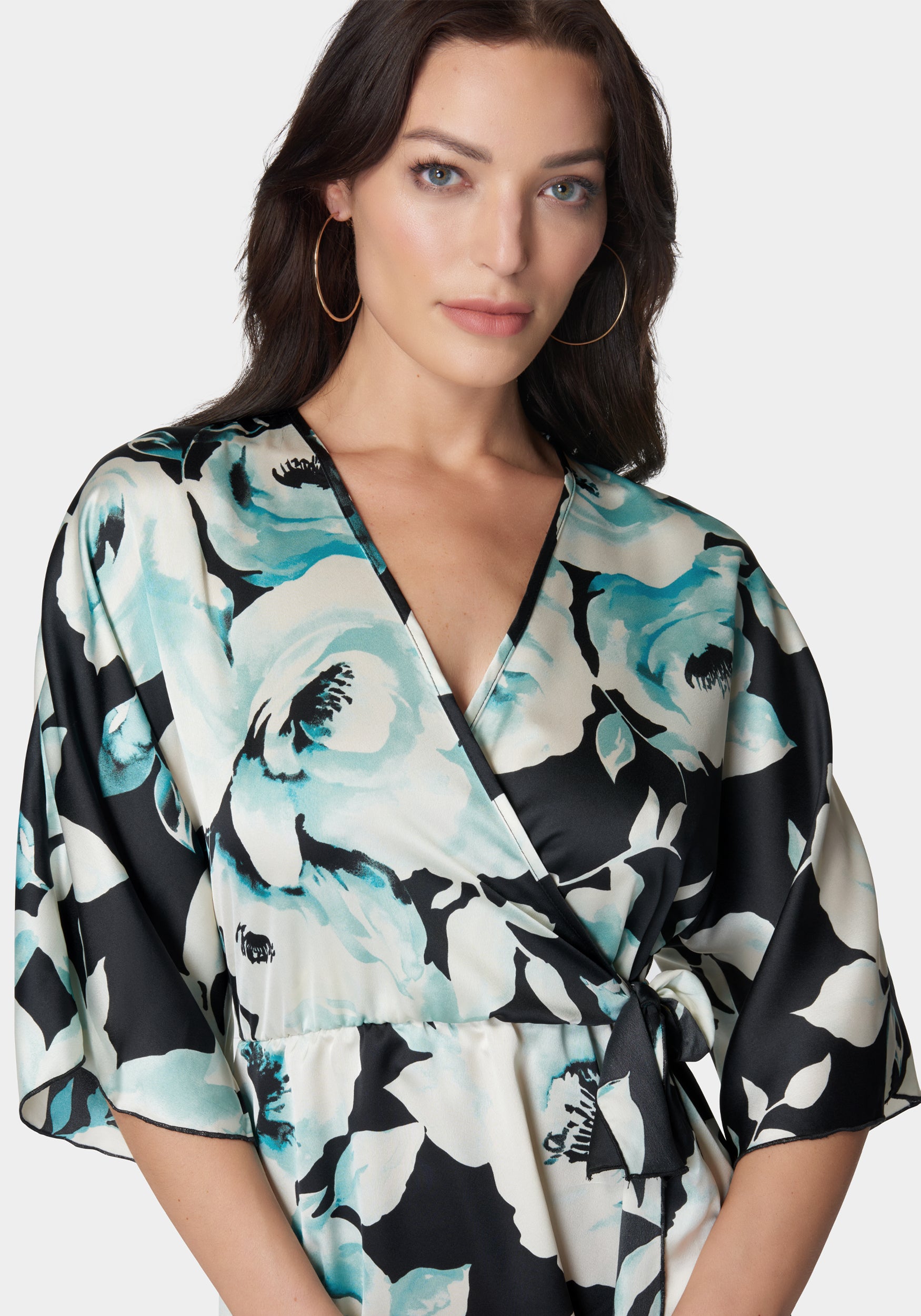 Printed Satin Kimono