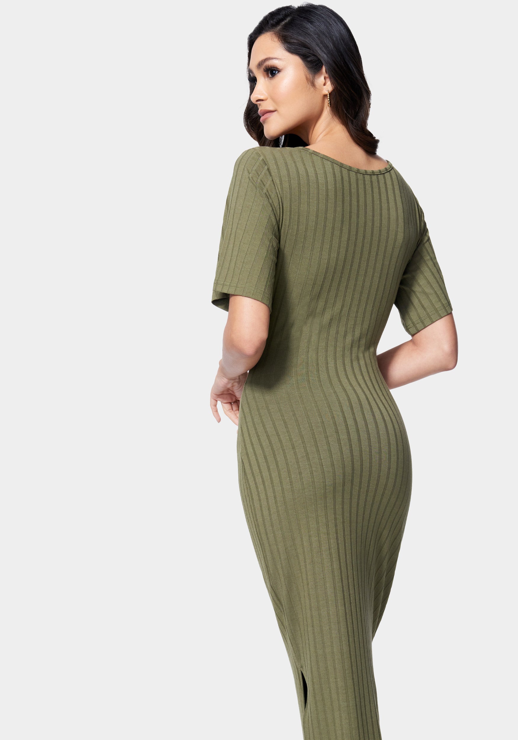 Strappy Cutout Knit Midi Dress