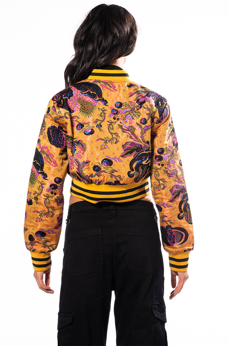 BROCADE TAPESTRY VARSITY BOMBER