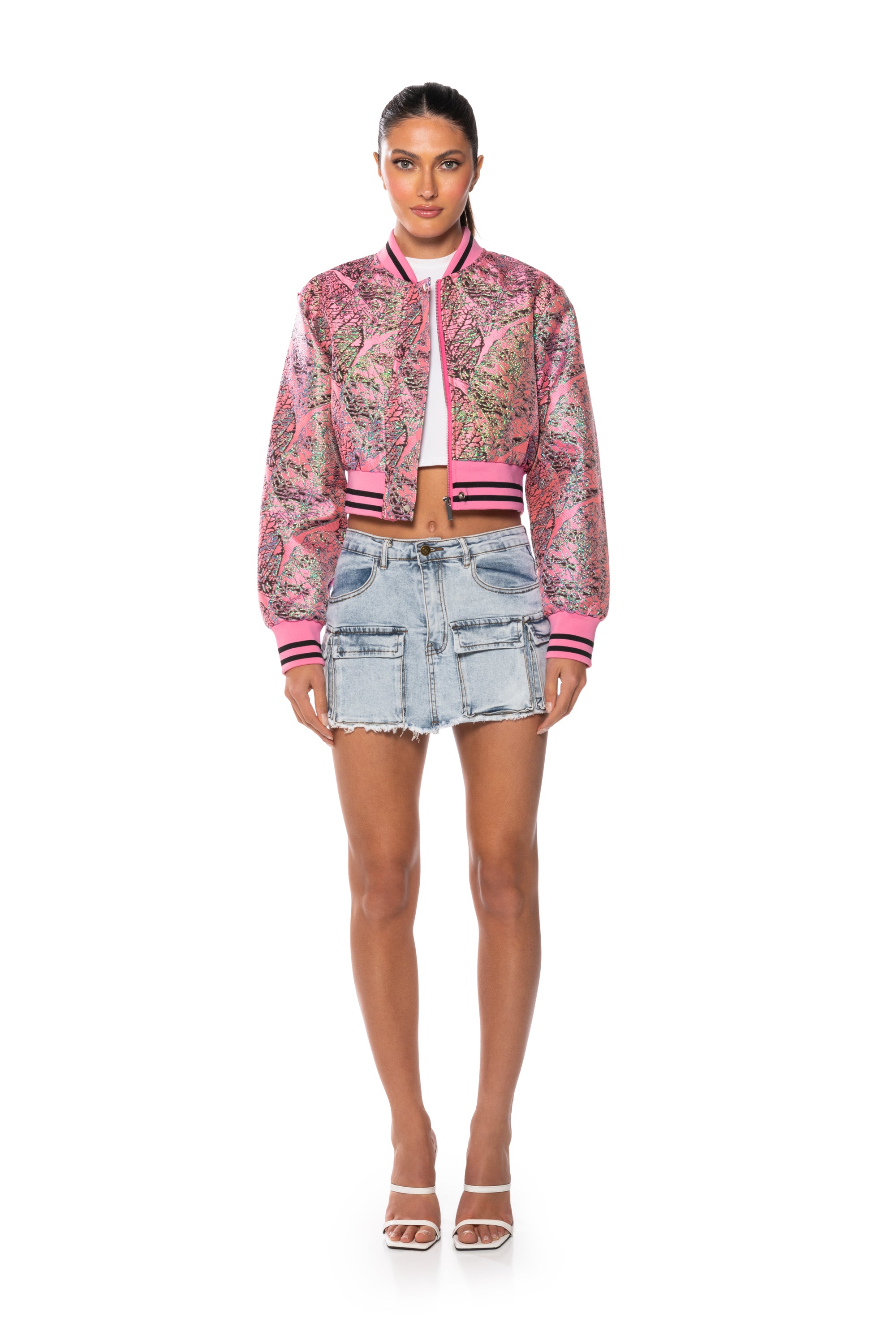 BROCADE TAPESTRY SPRING BOMBER