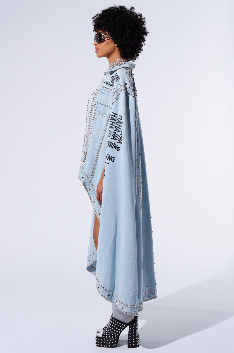 RHYTHM OF THE NIGHT DENIM CAPE