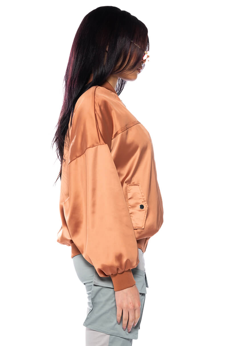 SUNSET DESERT SATIN OVERSIZED BOMBER