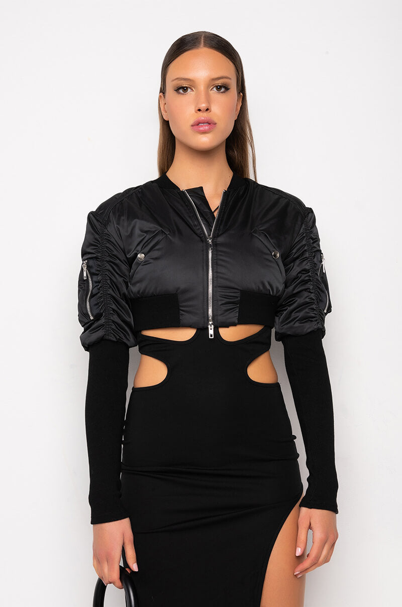 BABBS SKINNY ARM BOMBER JACKET