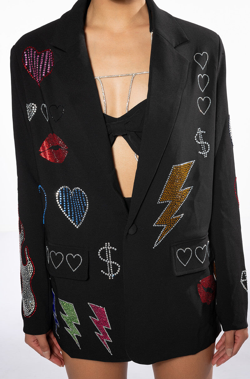 FLASHING LIGHTS EMBELLISHED BLAZER