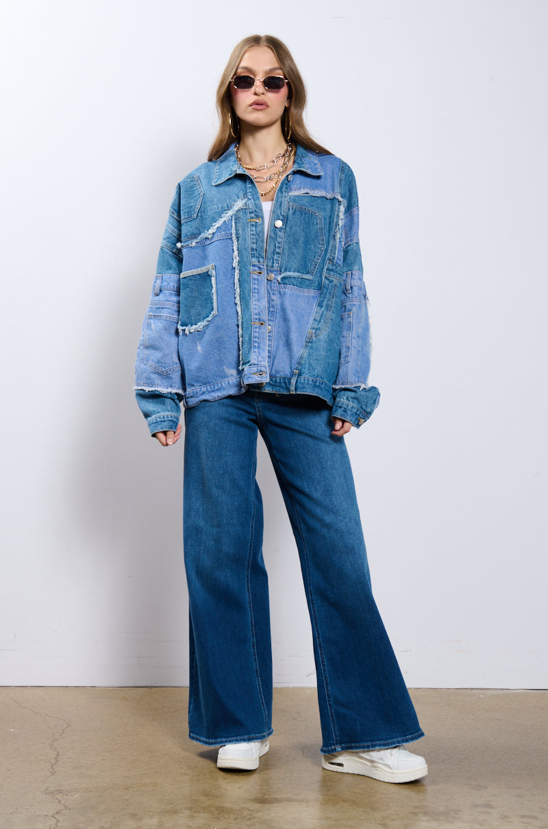 GEORGIA PATCHWORK DENIM JACKET