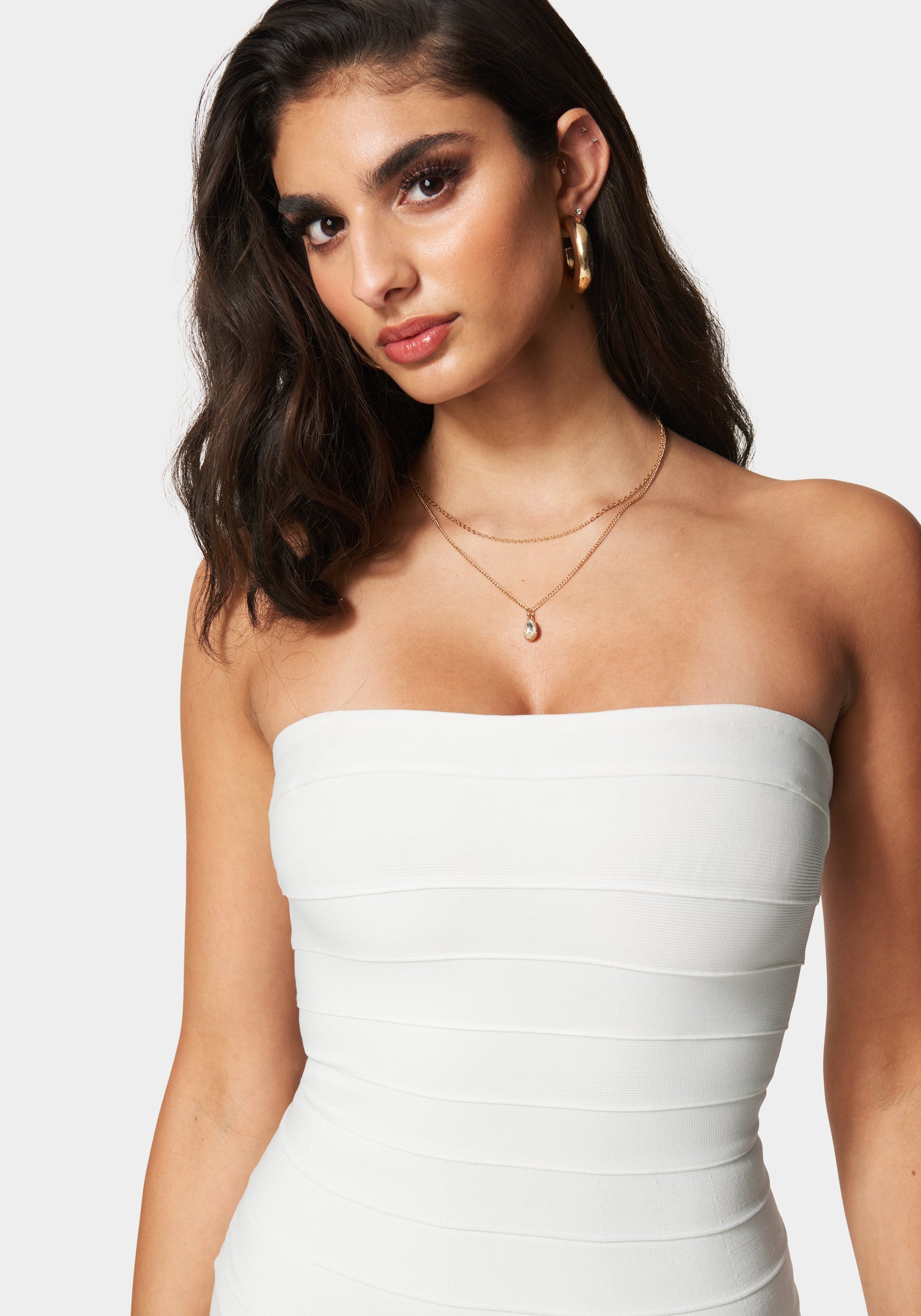 Luxe Bandage Strapless A-Line Dress