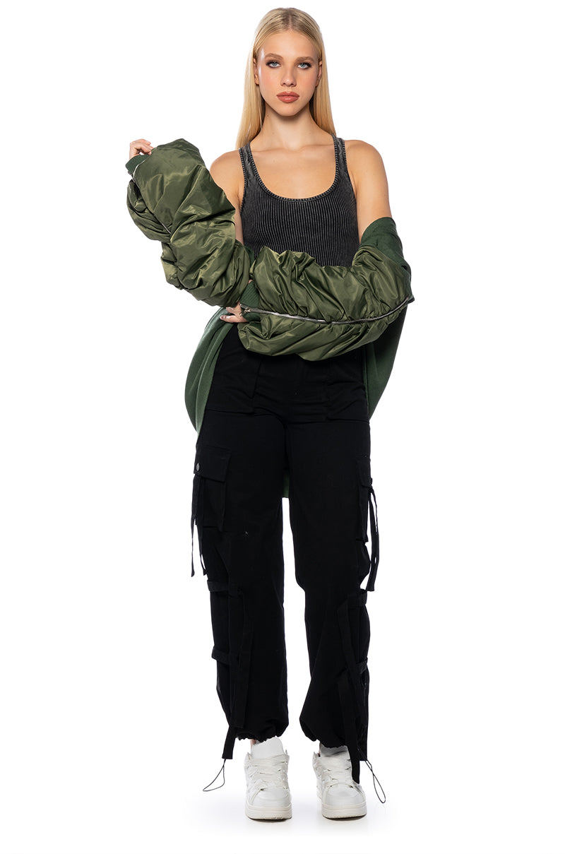 MULTIFUNCTION BOMBER SCARF JACKET