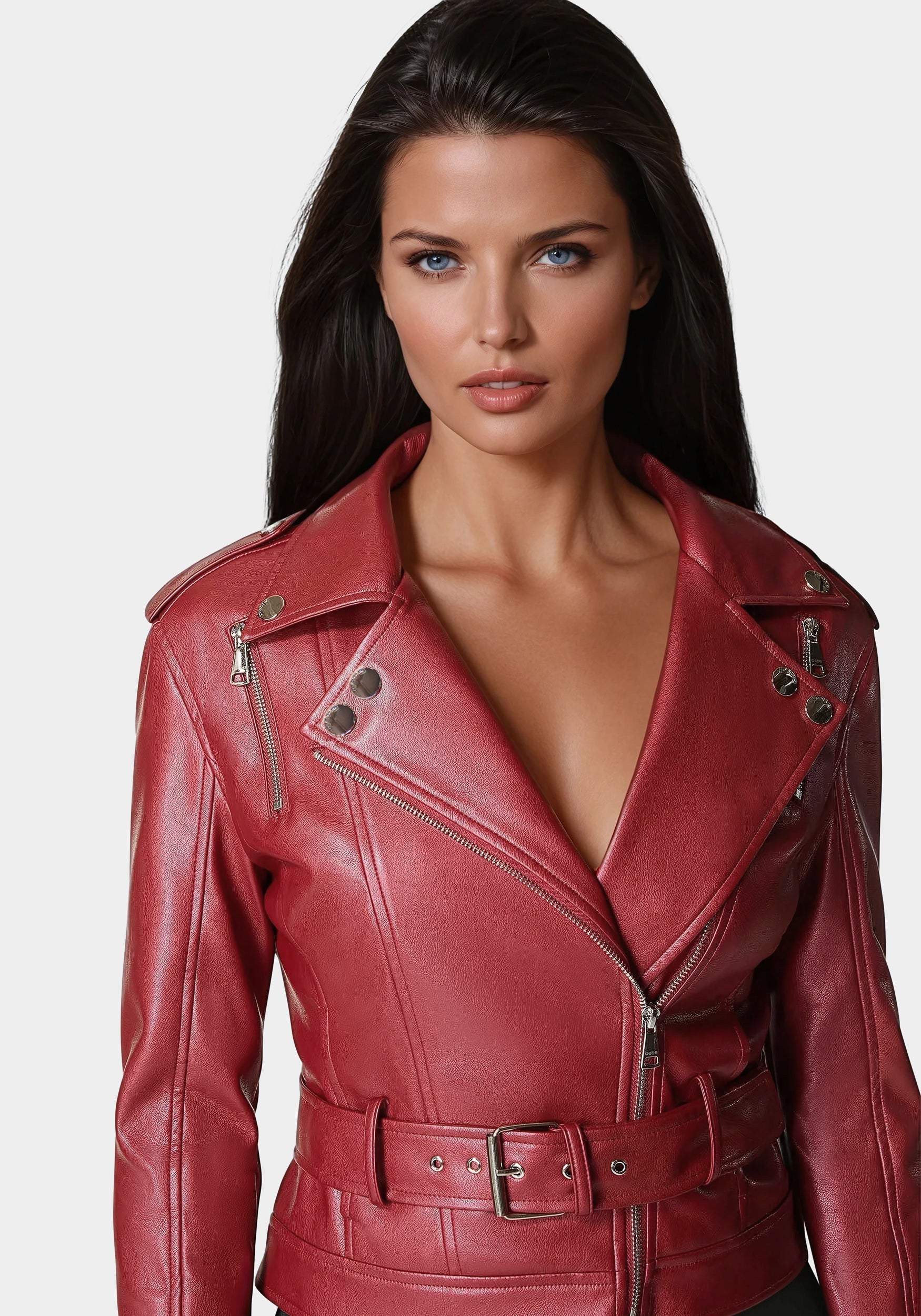 Metallic Vegan Leather Moto Jacket