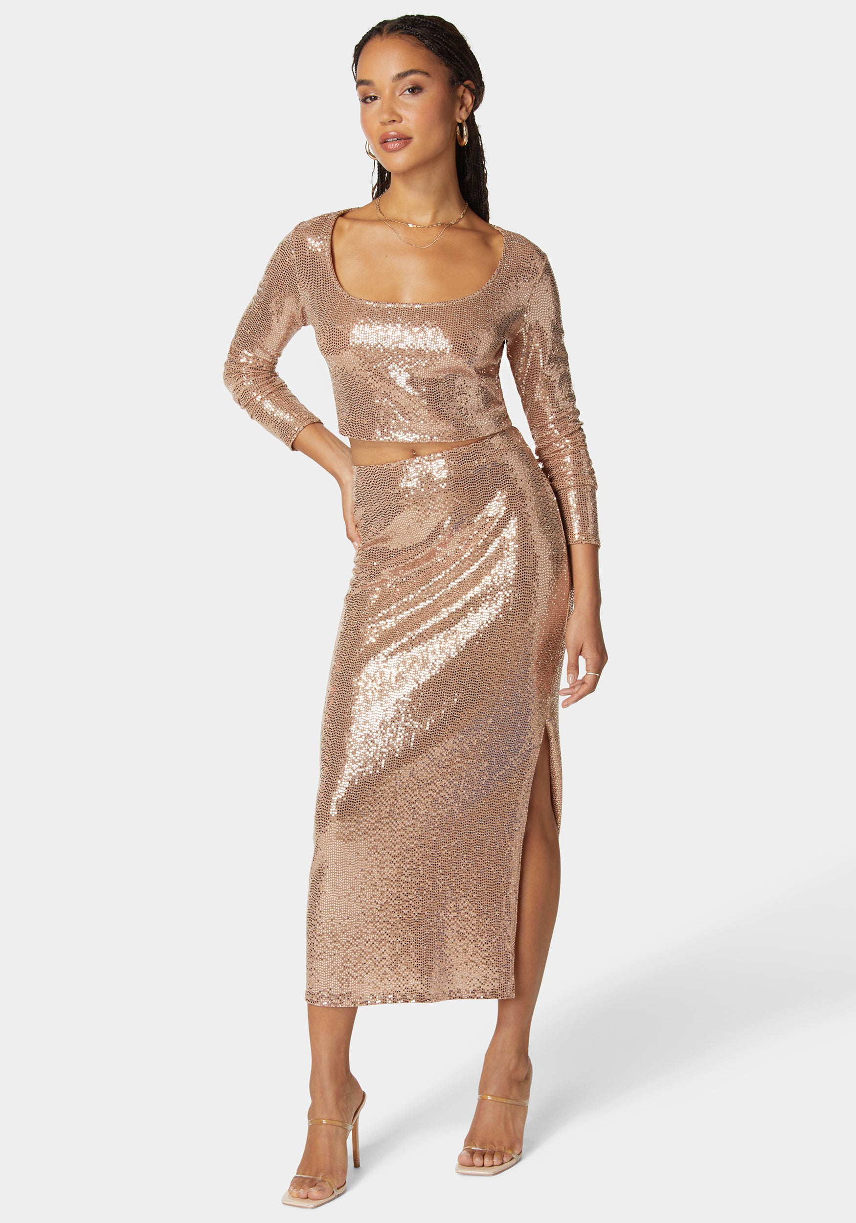 Two Piece Long Sleeve Shimmer Set