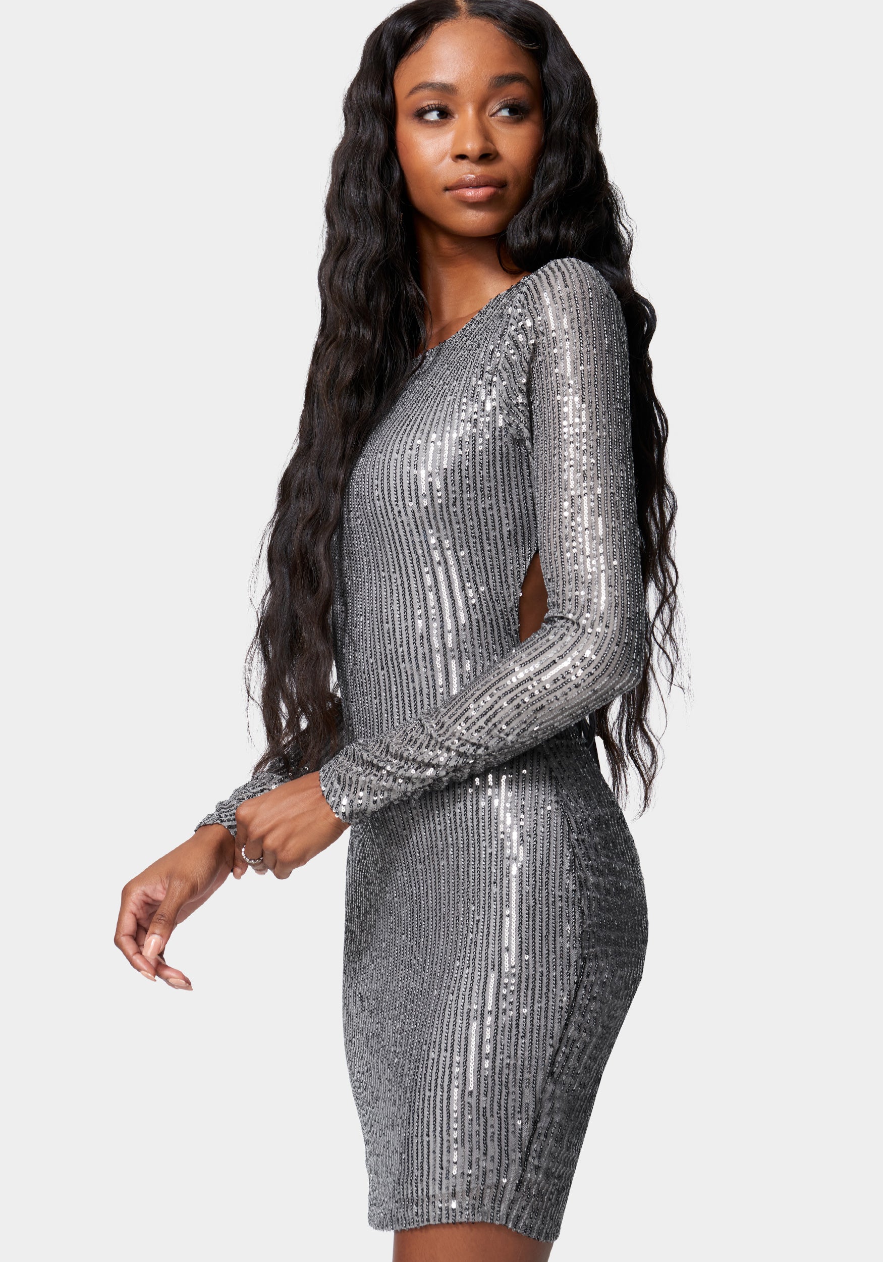 Open Back Sparkle Mini Dress