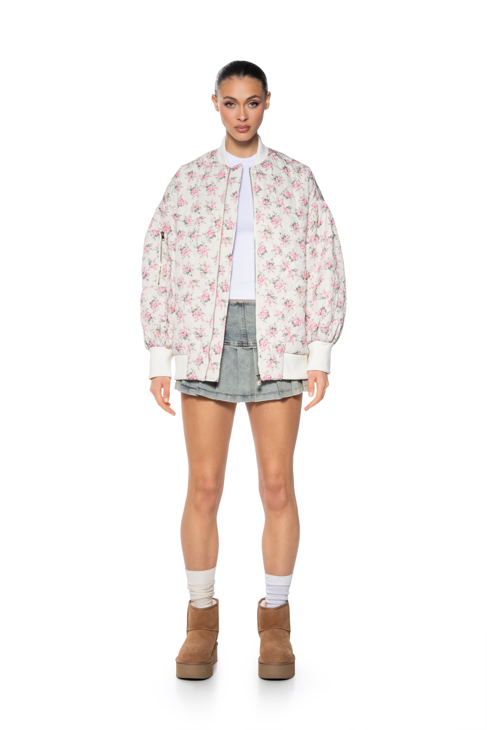 PALACE DRIVE FLORAL OVERSIZED BOMBER