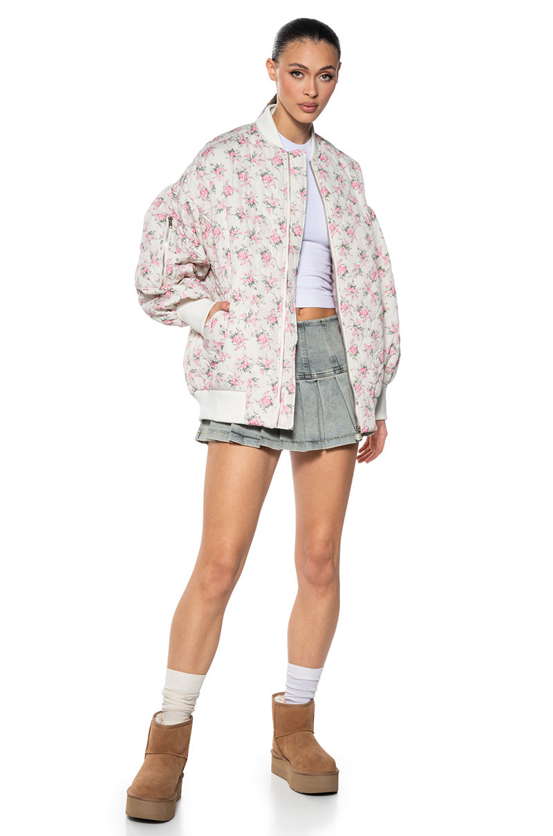 PALACE DRIVE FLORAL OVERSIZED BOMBER