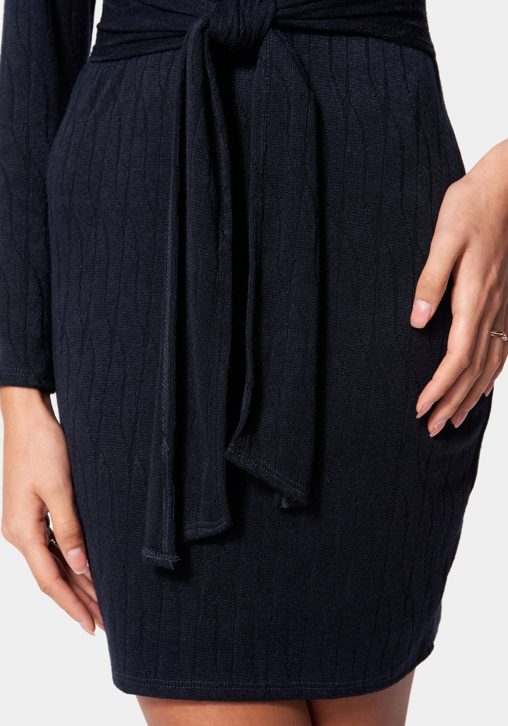 Tie Waist Cable Knit Dress